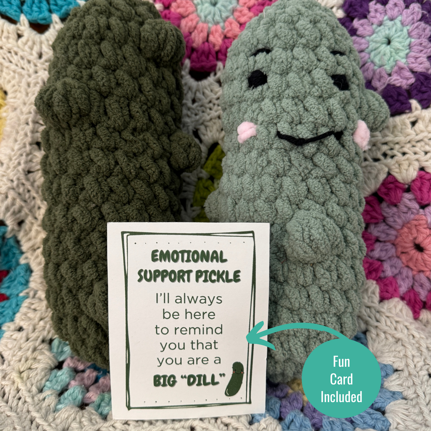 Emotional Support Pickle Handmade Toy. Crochet Pickle Gift