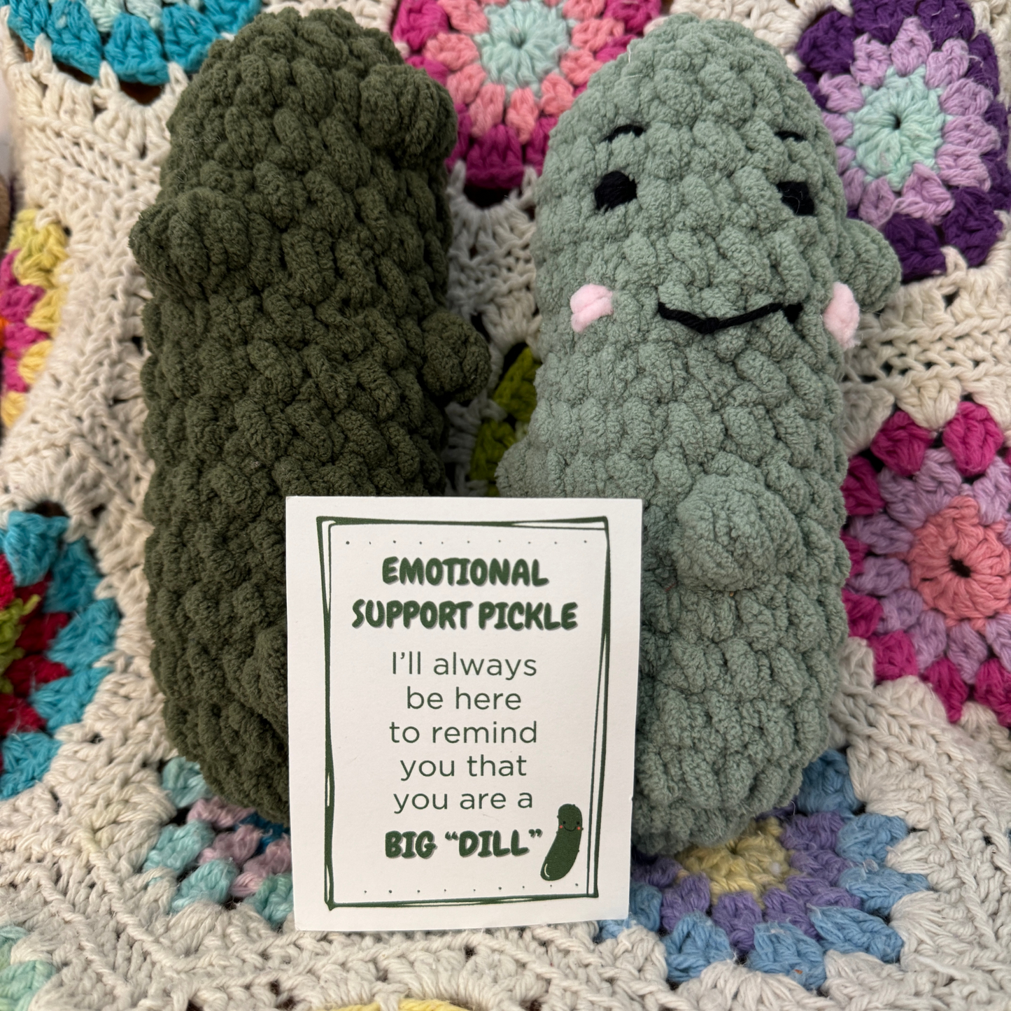 Emotional Support Pickle Handmade Toy. Crochet Pickle Gift